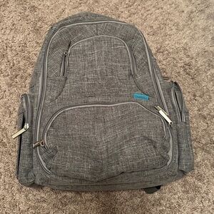 CoolBELL Backpack Diaper Bag Gray  Many Pockets Insulated Padded 16" Never Used